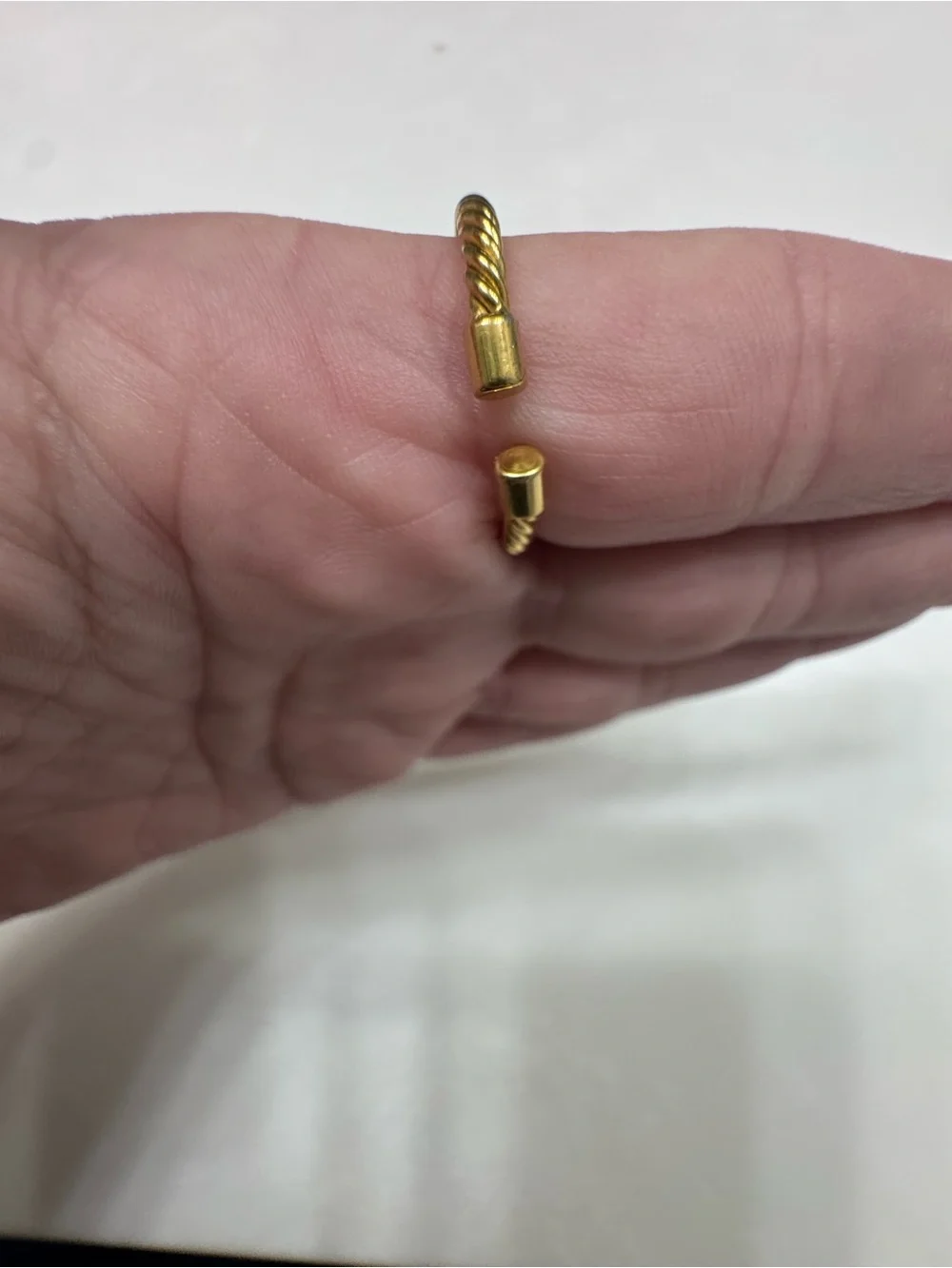 Brenda Grands 18K Gold Plated Twisted Mini Ring Waterproof Adjustable